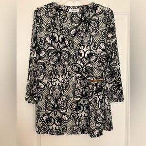 Calvin Klein Wrap Style V-Neck Long Sleeve L